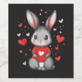 Konijn Liefhebber Hart Meisje Wijn Etiket (Enkel label)