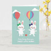 Konijn Liefste Valentijnskaart Kaart (Gele Bloem)