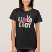 Konijn Lunch Dame  Paasdag Bloemige Vrouwen T-shirt (Voorkant)
