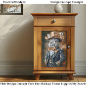 Konijn Luxe Wild West Stijl Outfit CF3 Decoupage Tissuepapier