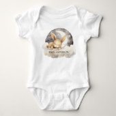 Konijn maan lucht beige cute romper (Voorkant)