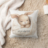 Konijn maan sky beige schattig boho kinderkamer kussen (Deken)