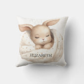 Konijn maan sky beige schattig boho kinderkamer kussen (Achterkant)