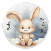 Konijn maan sky beige schattig kinderdagverblijf keramische knop (Voorkant)