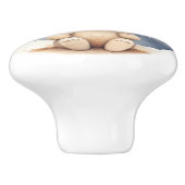 Konijn maan sky beige schattig kinderdagverblijf keramische knop (Zijkant)