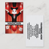 Konijn Magiër Party Magic Act Visitekaartje (Voorkant / Achterkant)