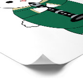 Konijn Marching Band klarinet groen goud Poster (Hoek)