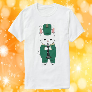 Konijn Marching Band klarinet groen goud T-shirt