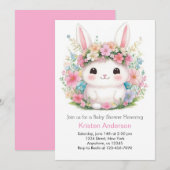 Konijn Meisje Baby Shower Kaart (Voorkant / Achterkant)