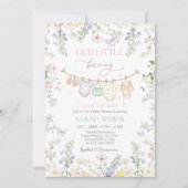 Konijn meisje babyshower bewerkbaar kaart (Voorkant)