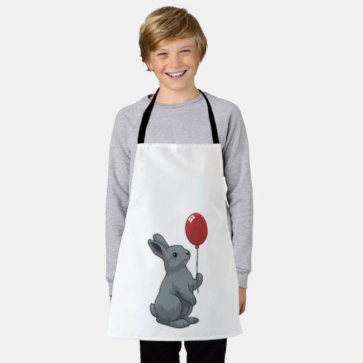 Konijn met ballon schort (Gedragen)