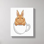 Konijn met beker koffie canvas afdruk (Voorkant)