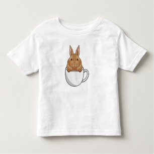 Konijn met beker koffie kinder shirts