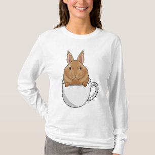 Konijn met beker koffie t-shirt