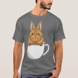 Konijn met beker koffie t-shirt