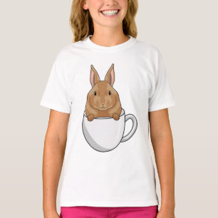 Konijn met beker koffie t-shirt