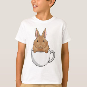 Konijn met beker koffie t-shirt