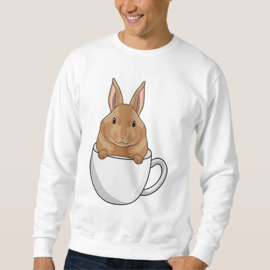 Konijn met beker koffie trui (Voorkant)