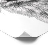 Konijn met blauwe strik nursery print | Konijn pri (Hoek)