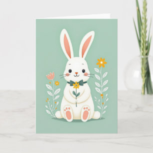 Konijn Met Bloem Vriendenkaart Kaart