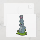 Konijn met bloemen briefkaart (Voorkant / Achterkant)