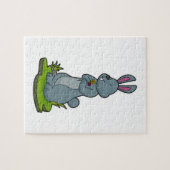 Konijn met bloemen legpuzzel (Horizontaal)