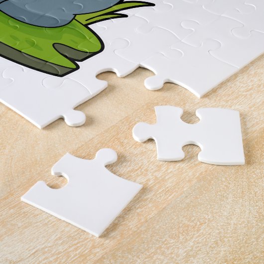 Konijn met bloemen legpuzzel (Zijkant)