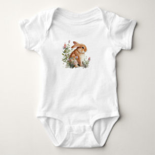 Konijn met bloemen romper