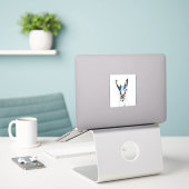 Konijn met Bloemen Sticker (Laptop op bureau)