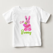 Konijn met bloemetjes baby T-shirt (Voorkant)