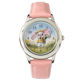 Konijn met boeket witte margrieten horloge