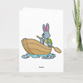 Konijn met boot en peddel kaart (Achterkant)