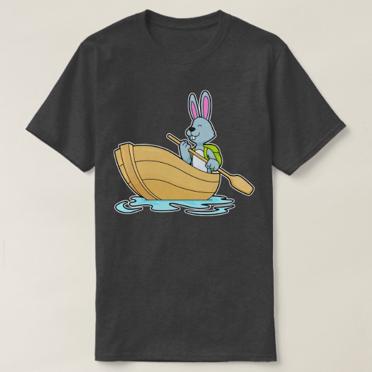 Konijn met Boot Paddle T-shirt (Design voorkant)