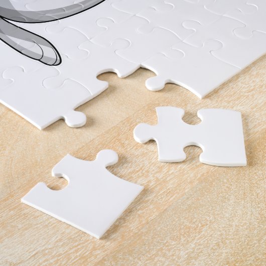 Konijn met bovenhoed en stropdas legpuzzel (Zijkant)