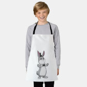 Konijn met bovenhoed en stropdas schort (Gedragen)