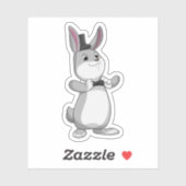 Konijn met bovenhoed en stropdas sticker (Vel)