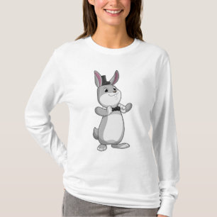 Konijn met bovenhoed en stropdas t-shirt