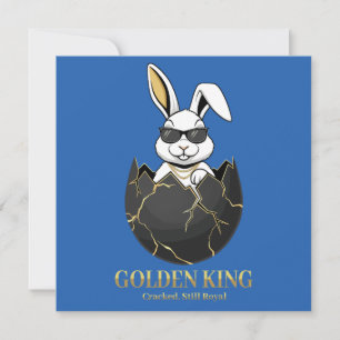 Konijn met coole bril, Goud, gebarsten, koninklijk Kaart