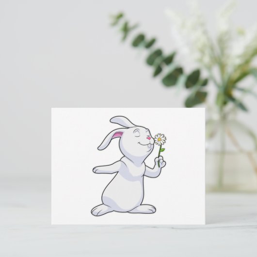 Konijn met Daisy Briefkaart (Staand voorkant)