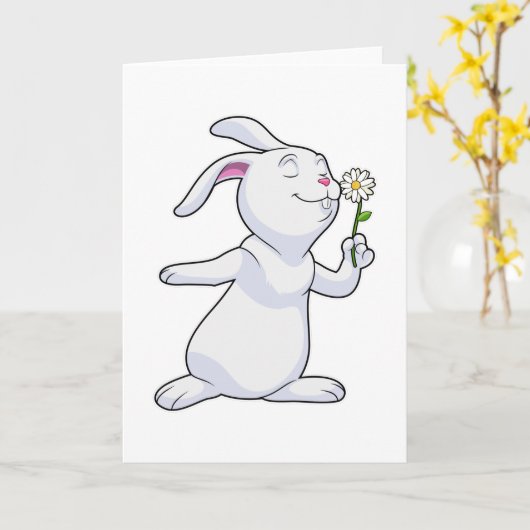 Konijn met Daisy Kaart (Gele Bloem)