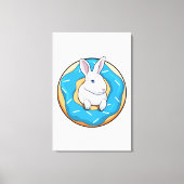 Konijn met Donut Canvas Afdruk (Voorkant)