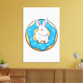 Konijn met Donut Canvas Afdruk (Insitu (Woonkamer))