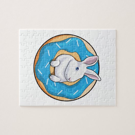 Konijn met Donut Legpuzzel (Horizontaal)