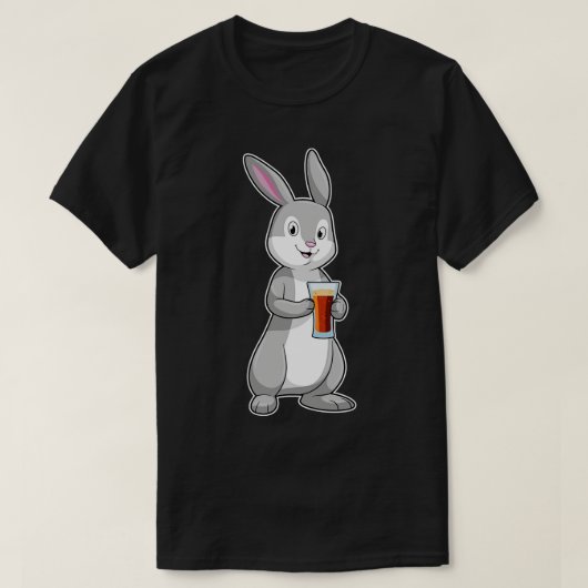 Konijn met Drink T-shirt (Design voorkant)