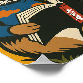 Konijn met een boek - Wakker worden en lezen! Poster (Hoek)