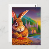 Konijn met een Bord spaghetti Briefkaart (Voorkant / Achterkant)