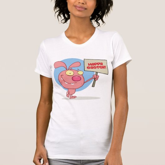 Konijn met een gelukkig paasbord vrouwen T-shirt (Voorkant)