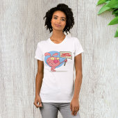 Konijn met een gelukkig paasbord vrouwen T-shirt