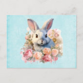 Konijn met een krans van rozen Cute Briefkaart (Voorkant)