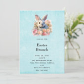 Konijn met een krans van rozen Mooie Pasen Kaart (Staand voorkant)